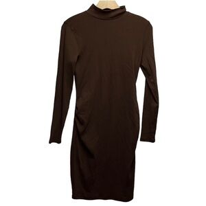 NEW Oldnavy bodycon ribbed turtleneck dress XS brown